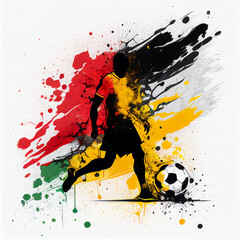 Germany national football player. Germany soccer team. German soccer poster. Abstract Belgian football background
