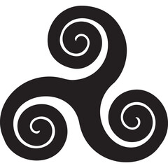 Celtic symbol, triskele, black. Symbol made with Celtic knots to use in designs for St. Patrick's Day.