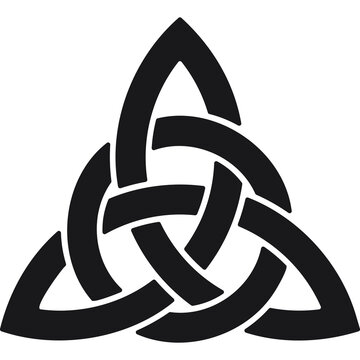Celtic symbol, trinity knot, black. Symbol made with Celtic knots to use in designs for St. Patrick's Day.