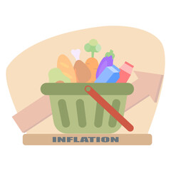 Inflation illustration. Consumer price index growth and financial crisis concept. Vector illustration.