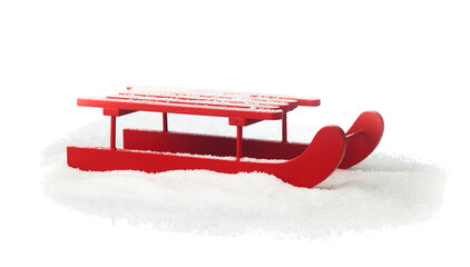 Wooden red sled - 550563566