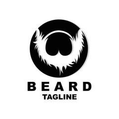 Beard Logo Design, Male Look Hair Vector, Men's Barbershop Style Design