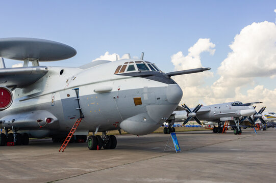 Soviet and Russian airborne early warning and control aircraft A-50 (according to NATO - Mainstay) at static parking lot Zhukovsky, Russia - August 16, 2011
