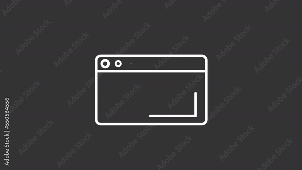Poster animated stats white line icon. analysing data with online tools. business strategy. seamless loop h