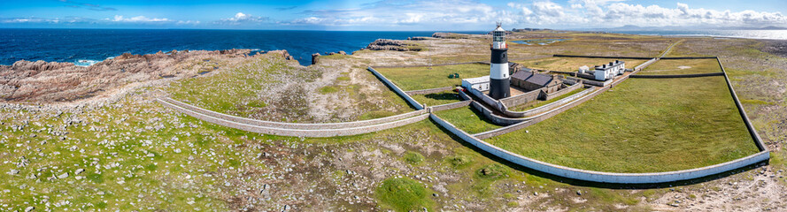 Aerial view of the Lighthouse on Tory Island, County Donegal, Republic of Ireland © Lukassek