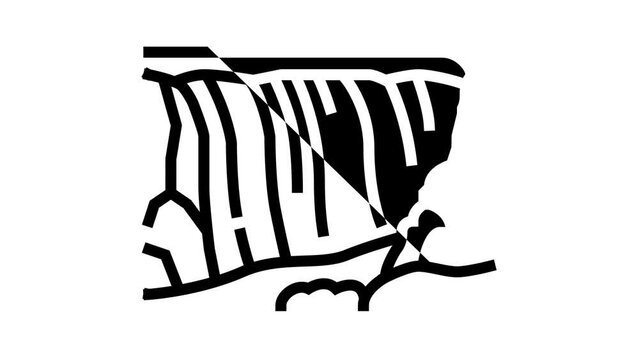victoria falls line icon animation