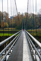 Steel suspension footbridge over the Musa river