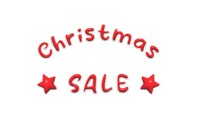 Christmas sale. Christmas promotion design.
3D illustration. PNG with transparent background.	