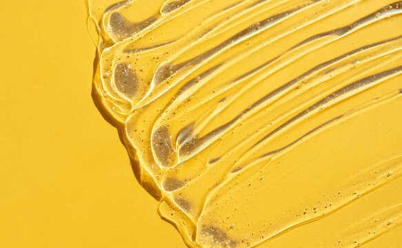 texture gel serum on yellow background