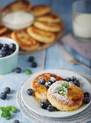 Cottage cheese pancakes - traditional Russian syrniki
