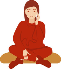 Girl sitting on sofa and talking phone.