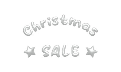 Christmas sale. Christmas promotion design. 3D illustration. PNG with transparent background.