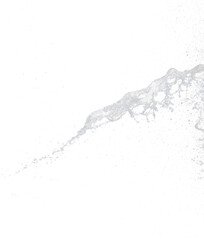Shape form droplet of Water splashes into drop water attack fluttering in air and stop motion freeze shot. Splash Water for texture graphic resource elements, black background isolated