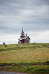 the old lonely Church of Lazarus of the Righteous Resurrection from the Murom Monastery. Kizhi Island. karelia. Vertical orientation