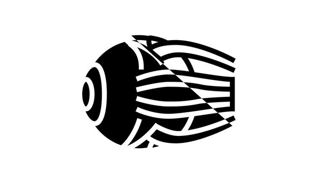 eye human organ line icon animation