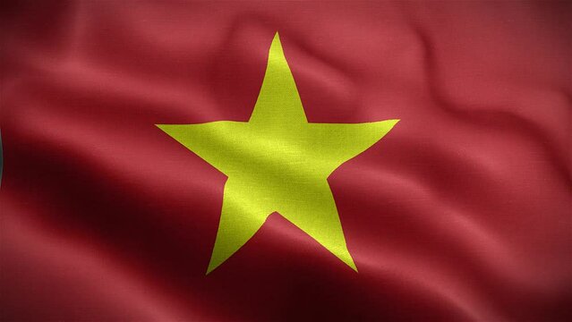 Flag of Vietnam fluttering in the wind
