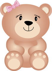 Cute teddy bear girl illustration
