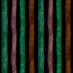 Seamless watercolor pattern of light colored brush strokes on a black background. Vertical hand-drawn stripes. For the design of home textiles and paper wallpaper.