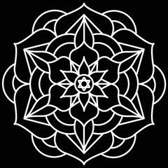 Easy Mandala coloring book simple and basic for beginners, seniors and children. Set of Mehndi flower pattern for Henna drawing and tattoo. Decoration in ethnic oriental, Indian style.