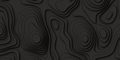 Abstract luxury black and gray paper cut art background design for website template or presentation template.3D rendering. Black and gray wave for artwork background, Wavy geometric papercut style...