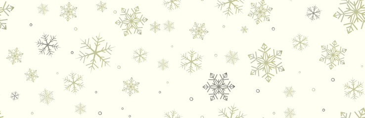 Fototapeta premium Golden snowflakes seamless pattern for Christmas decoration.