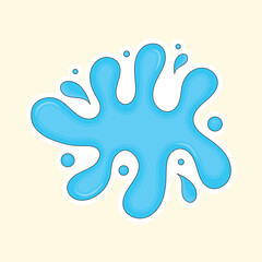 Color Splashing Blue And Cosmic Latte Background.