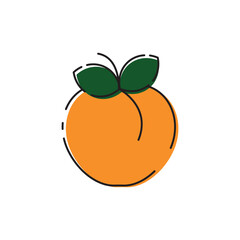Peach icon, filled line icon