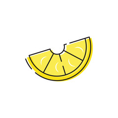 Slice of lemon on white background