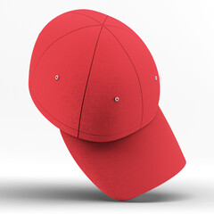Make your design and logo more real with this Front Perspective View Fantastic Snapback Cap Mockup In Poppy Red Color.