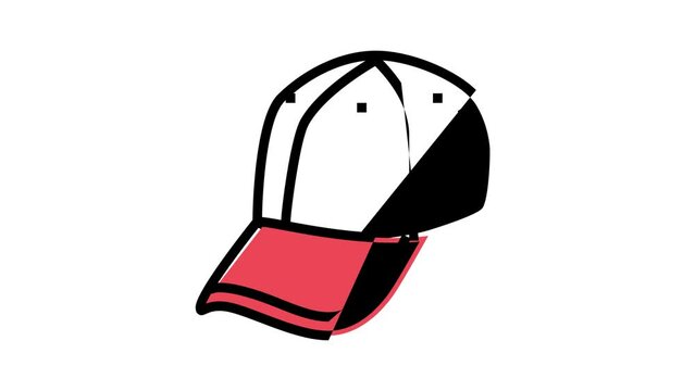 baseball hat cap color icon animation
