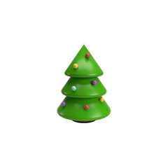 3d christmas tree illustration. isolated christmas tree.