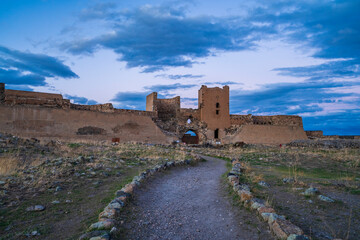 Ani Ruins city wall view in Kars City of Turkey