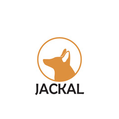 Jackal animal silhouette logo design.