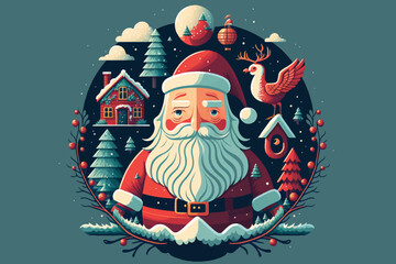 santa claus with christmas decorations