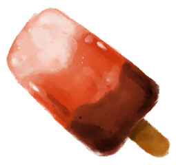 Frozen cold ice cream sweet summer dessert watercolor paitning refreshing illustration