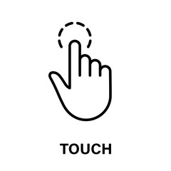 Touch Gesture of Computer Mouse. Pointer Finger Black Line Icon. Cursor Hand Linear Pictogram. Click Press Double Tap Swipe Point Outline Symbol. Editable Stroke. Isolated Vector Illustration