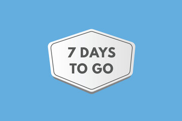7 days to go countdown template. seven day Countdown left days banner design
