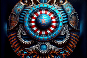 Fototapeta premium Midjourney abstract render of an American flag