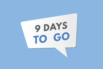 9 days to go countdown template. nine day Countdown left days banner design
