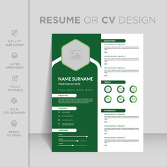 Attractive online curriculum template. Professional modern and minimal resume or cv design template.