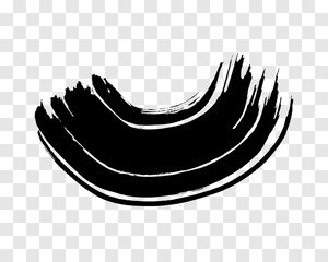 Black grunge semicircular brush strokes