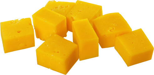Cubes of Yellow Cheese - Isolated