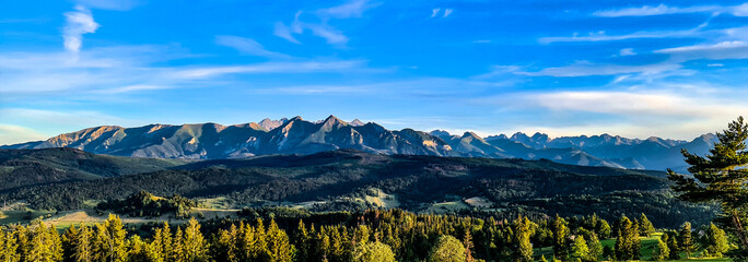 Obrazy na Plexi  Góry Tatry widziane z Bukowiny Tatrzańskiej