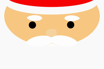 abstraktes Weihnachtsbild: Vom Weihnachtsmann oder Nikolaus das Gesicht mit weißen Rauschebart und roter Mütze.