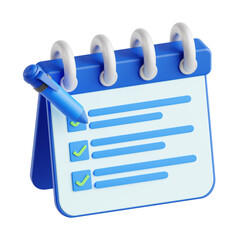 3d schedule with pen