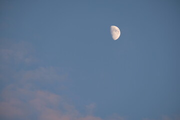 FU 2020-06-29 Mond 3 Am blauen Himmel steht der zunehmende Halbmond