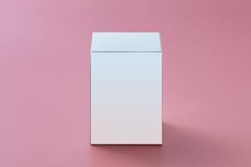 white box on pink background, mock up
