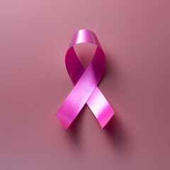 pink ribbon breast cancer awareness on pink background. concept healthcare and medicine, cancer...