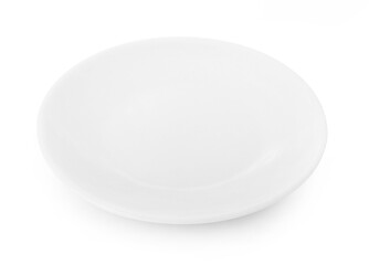 empty plate isolated on white background.