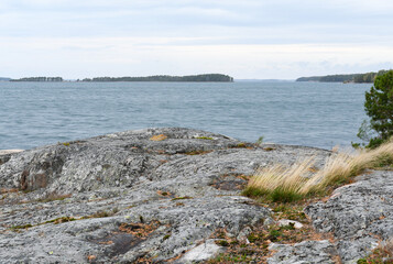 Autumn scenery in the Archipelago of Finland by the Baltic Sea